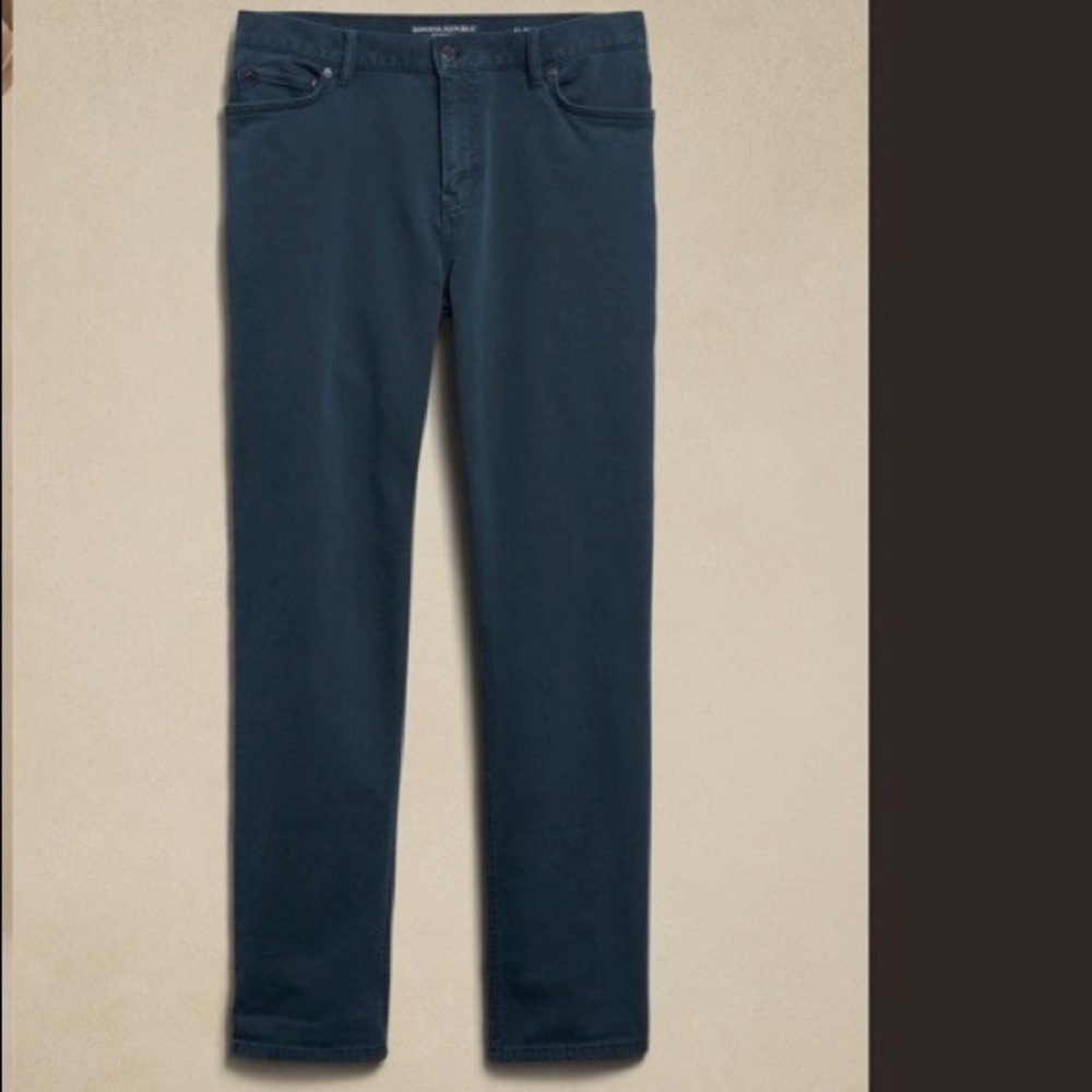 Banana Republic Navy Slim Traveler Pants